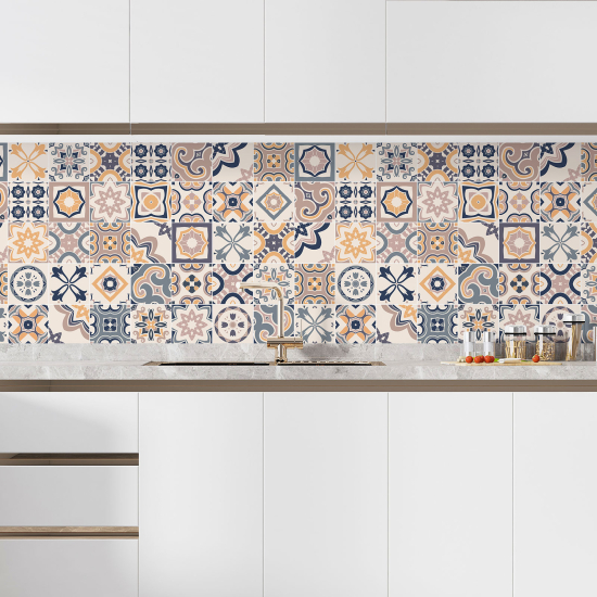 Self Adhesive Kitchen Splashback - Cement tile effect