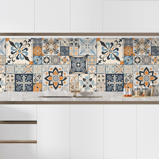 Self Adhesive Kitchen Splashback - Cement tile effect