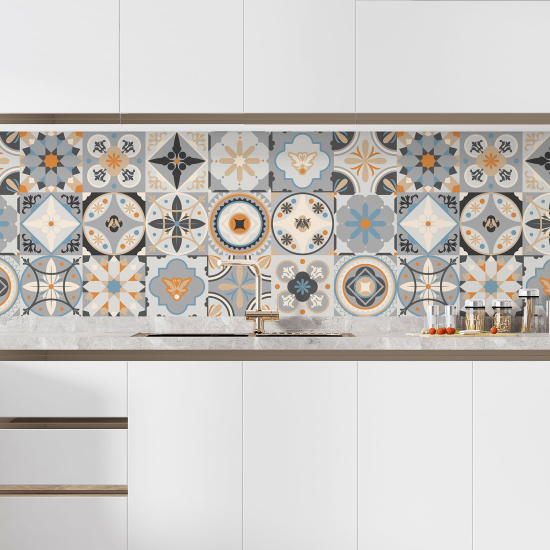 Self Adhesive Kitchen Splashback - Cement tile effect