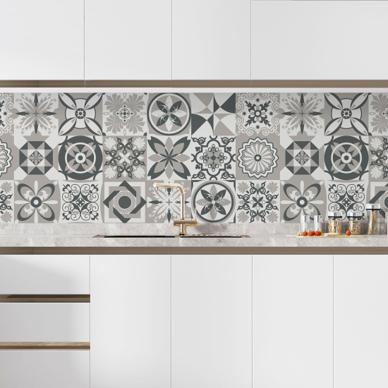 Self Adhesive Kitchen Splashback - Cement tile effect