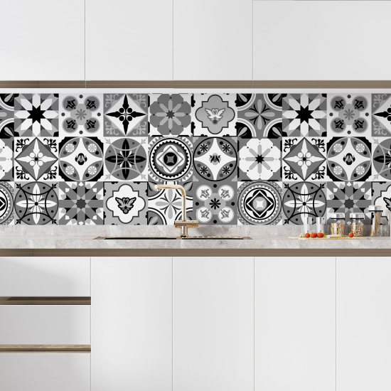 Self Adhesive Kitchen Splashback - Cement tile effect