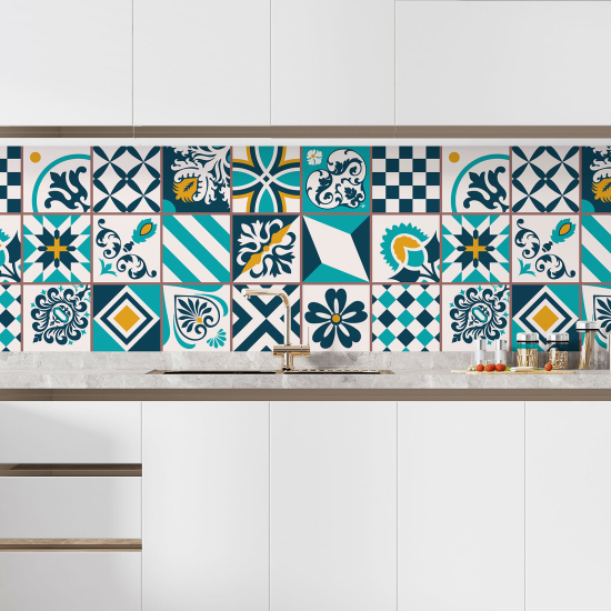 Self Adhesive Kitchen Splashback - Cement tile effect