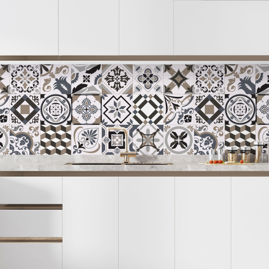 Self Adhesive Kitchen Splashback - Cement tile effect