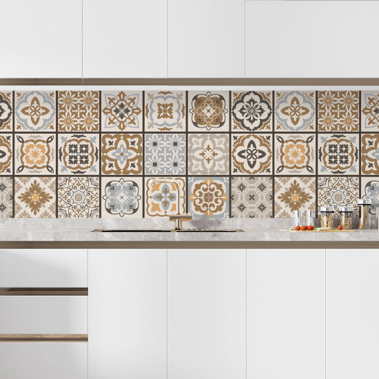 Self Adhesive Kitchen Splashback - Cement tile effect