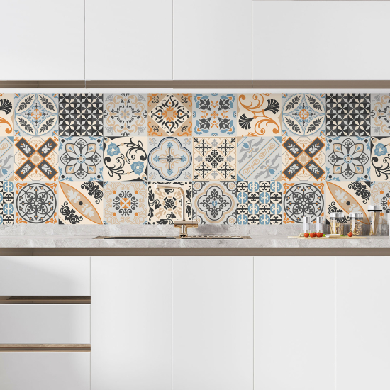 Self Adhesive Kitchen Splashback - Cement tile effect