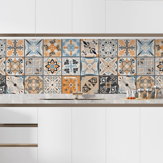 Self Adhesive Kitchen Splashback - Cement tile effect