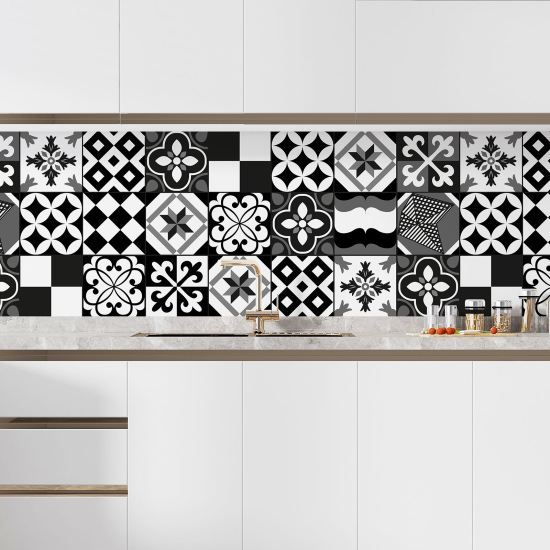 Self Adhesive Kitchen Splashback - Cement tile effect