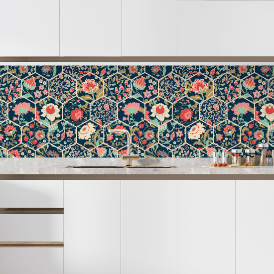 Self Adhesive Kitchen Splashback - Cement tile effect