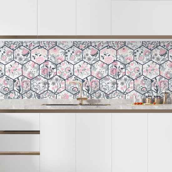 Self Adhesive Kitchen Splashback - Cement tile effect