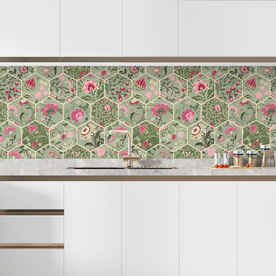 Self Adhesive Kitchen Splashback - Cement tile effect