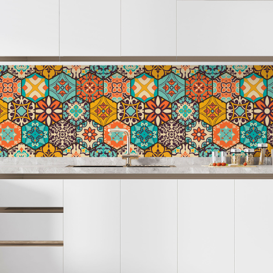 Self Adhesive Kitchen Splashback - Cement tile effect