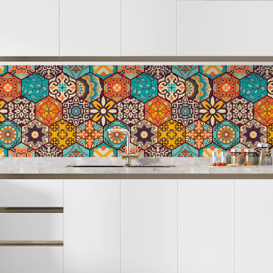 Self Adhesive Kitchen Splashback - Cement tile effect