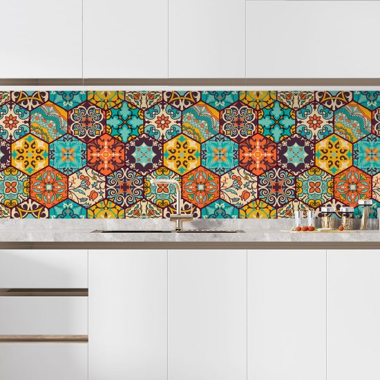 Self Adhesive Kitchen Splashback - Cement tile effect