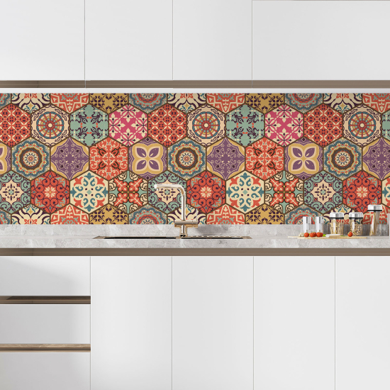 Self Adhesive Kitchen Splashback - Cement tile effect