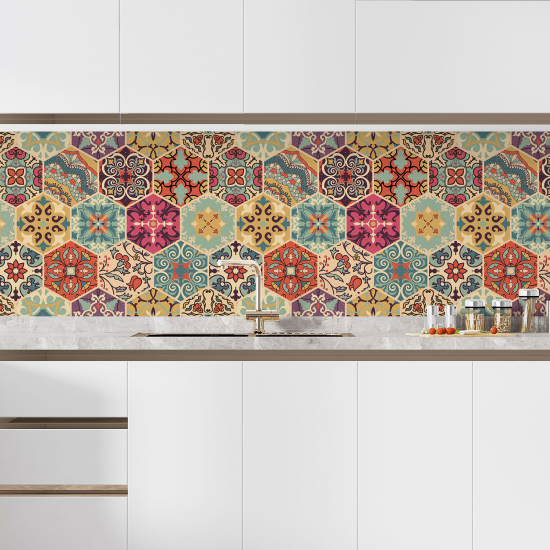 Self Adhesive Kitchen Splashback - Cement tile effect