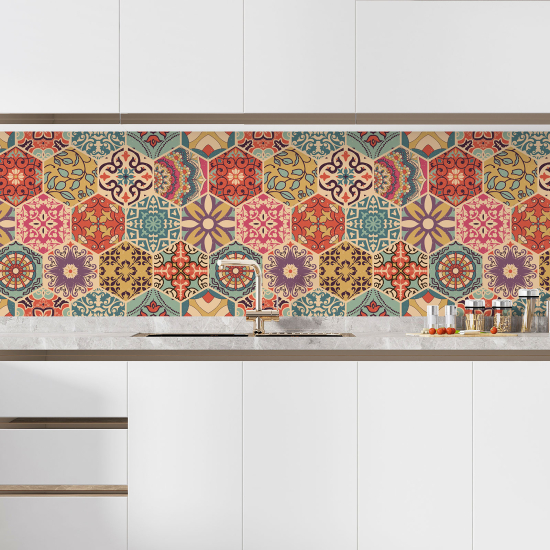 Self Adhesive Kitchen Splashback - Cement tile effect