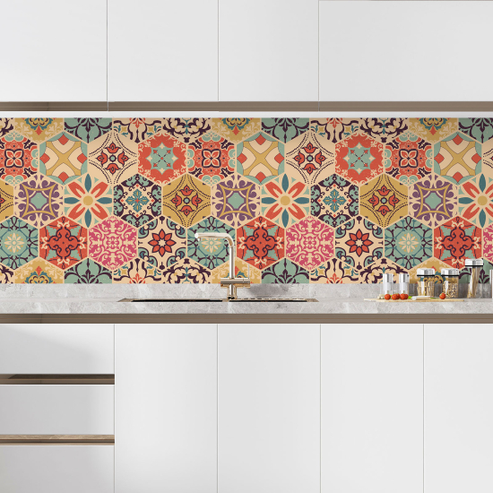 Self Adhesive Kitchen Splashback - Cement tile effect