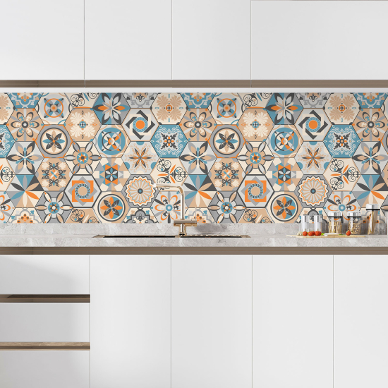 Self Adhesive Kitchen Splashback - Cement tile effect