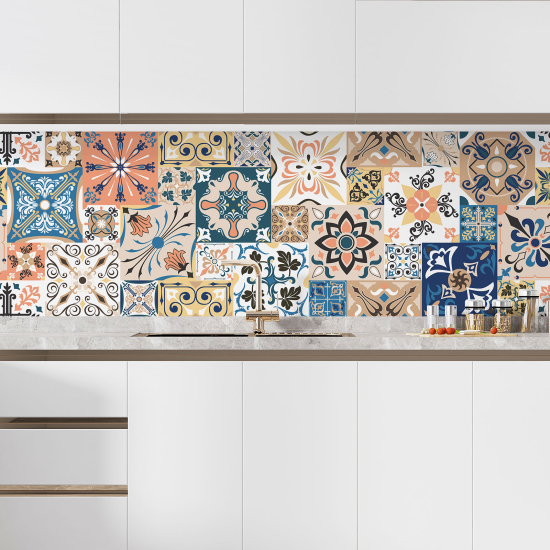 Self Adhesive Kitchen Splashback - Cement tile effect