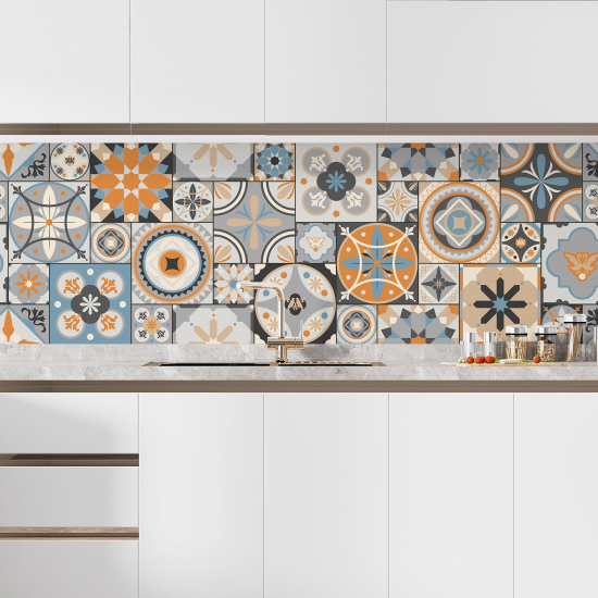 Self Adhesive Kitchen Splashback - Cement tile effect