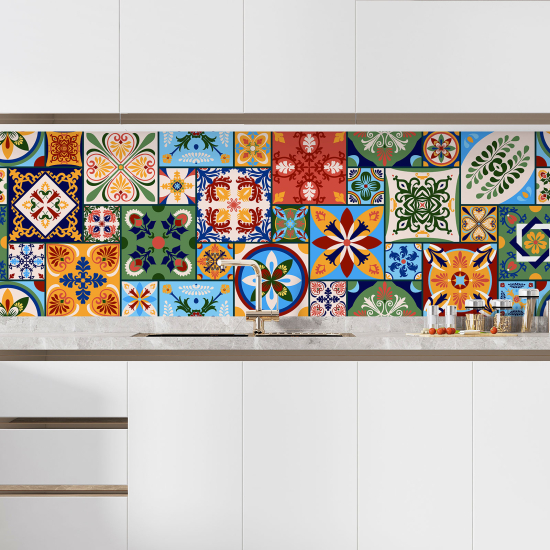 Self Adhesive Kitchen Splashback - Cement tile effect