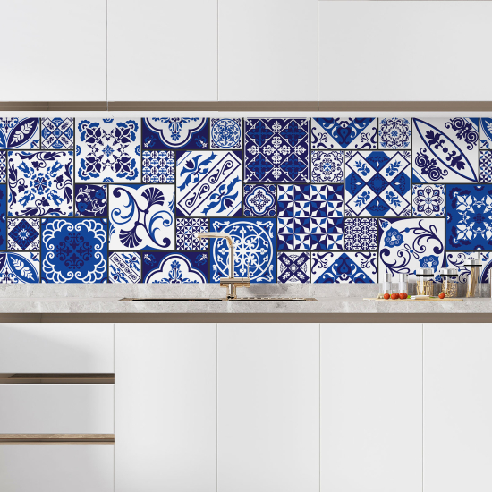 Self Adhesive Kitchen Splashback - Cement tile effect