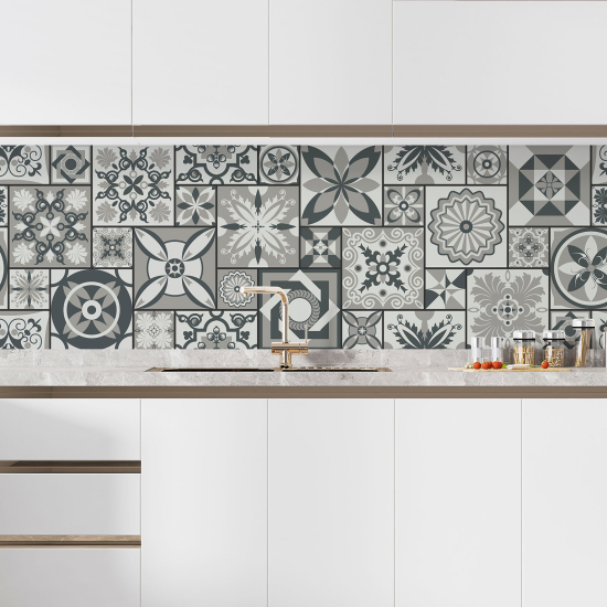 Self Adhesive Kitchen Splashback - Cement tile effect