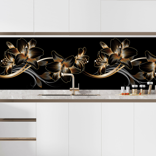 Self Adhesive Kitchen Splashback - Design Flowers