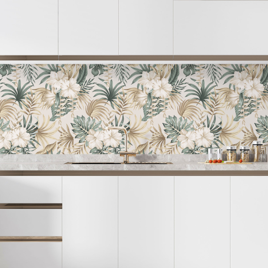 Self Adhesive Kitchen Splashback - Flowers