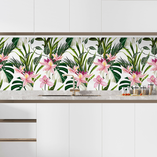 Self Adhesive Kitchen Splashback - Flowers