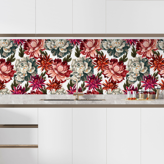 Self Adhesive Kitchen Splashback - Flowers