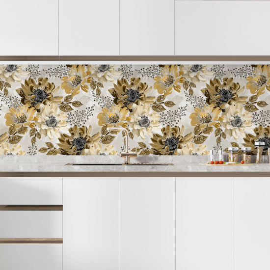 Self Adhesive Kitchen Splashback - Flowers