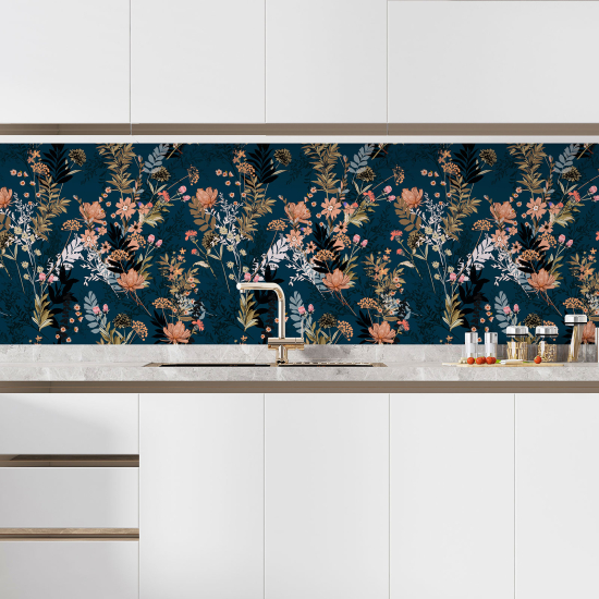 Self Adhesive Kitchen Splashback - Flowers