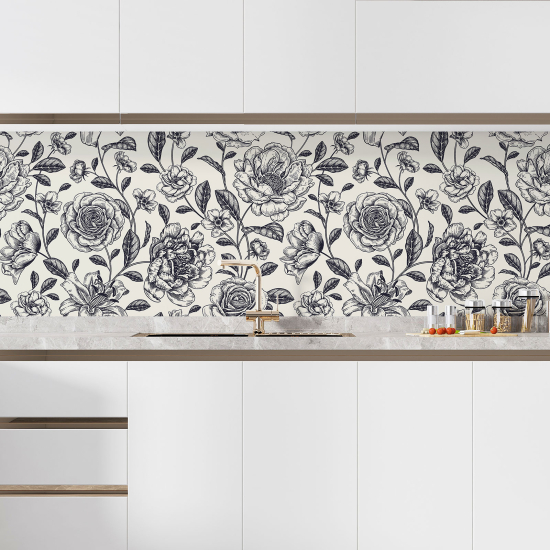 Self Adhesive Kitchen Splashback - Flowers