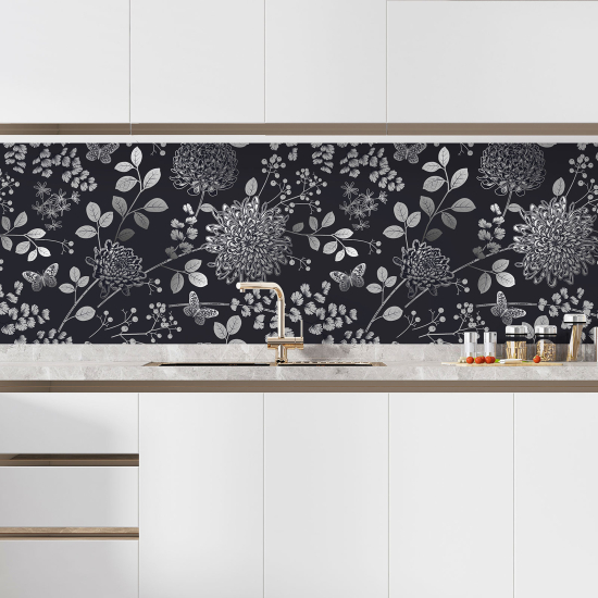 Self Adhesive Kitchen Splashback - Flowers