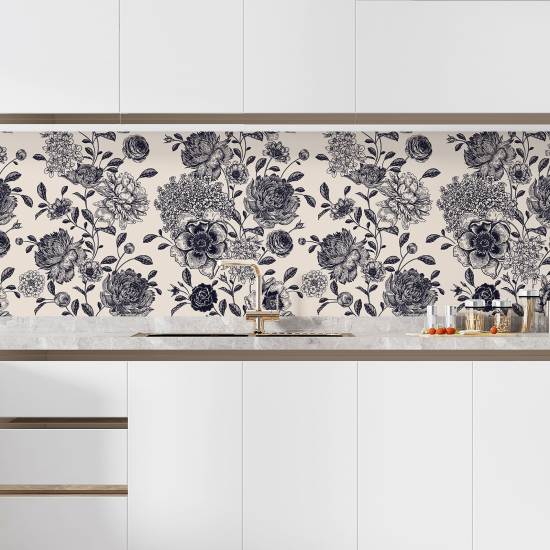 Self Adhesive Kitchen Splashback - Flowers