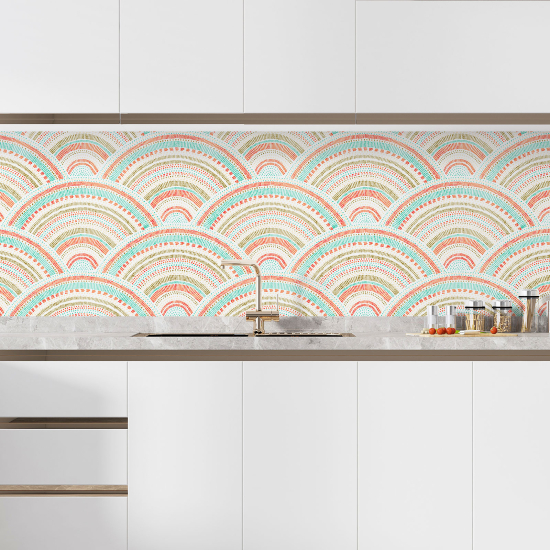 Self Adhesive Kitchen Splashback - Oriental Pattern