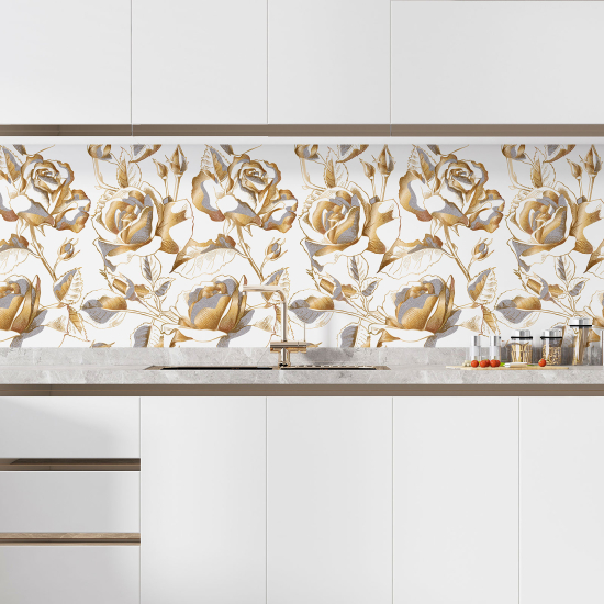 Self Adhesive Kitchen Splashback - Roses