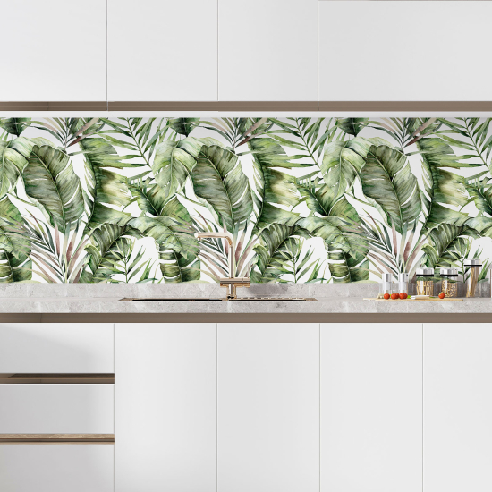 Self Adhesive Kitchen Splashback - Tropical flowers