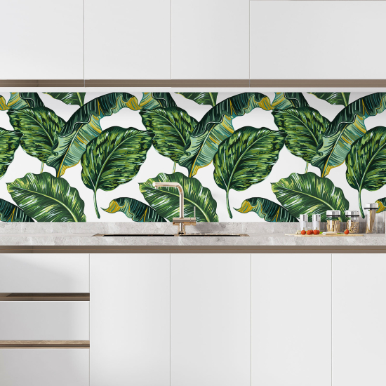 Self Adhesive Kitchen Splashback - Tropical flowers