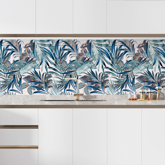 Self Adhesive Kitchen Splashback - Tropical flowers