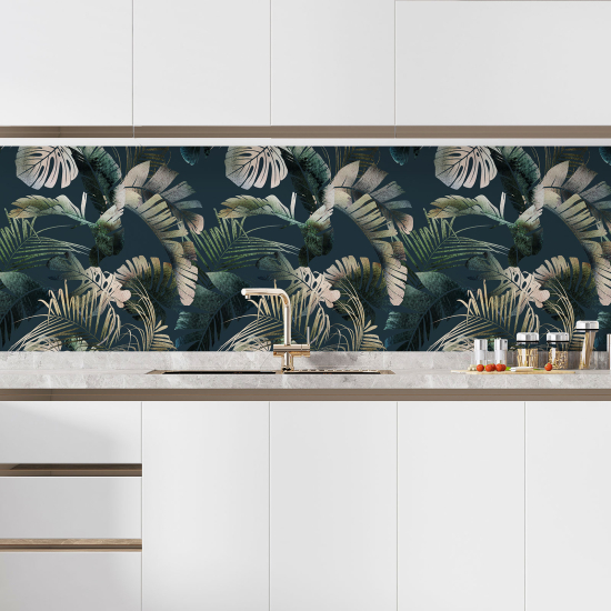 Self Adhesive Kitchen Splashback - Tropical flowers