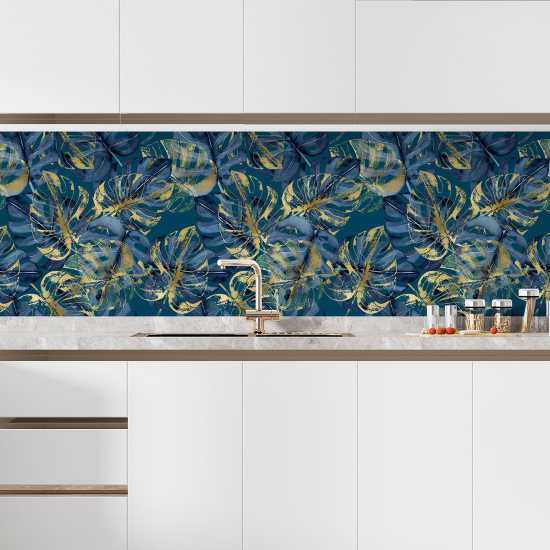 Self Adhesive Kitchen Splashback - Tropical flowers