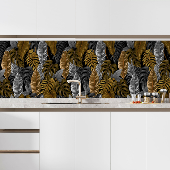 Self Adhesive Kitchen Splashback - Tropical flowers