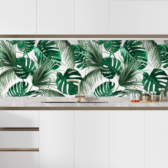 Self Adhesive Kitchen Splashback - Tropical flowers