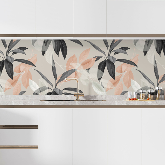 Self Adhesive Kitchen Splashback - Tropical flowers