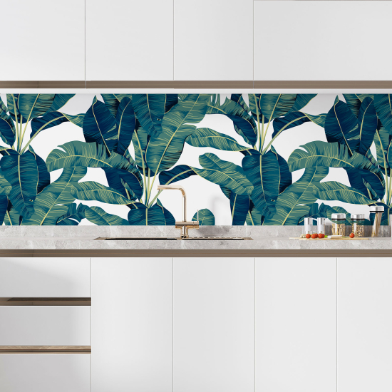 Self Adhesive Kitchen Splashback - Tropical flowers