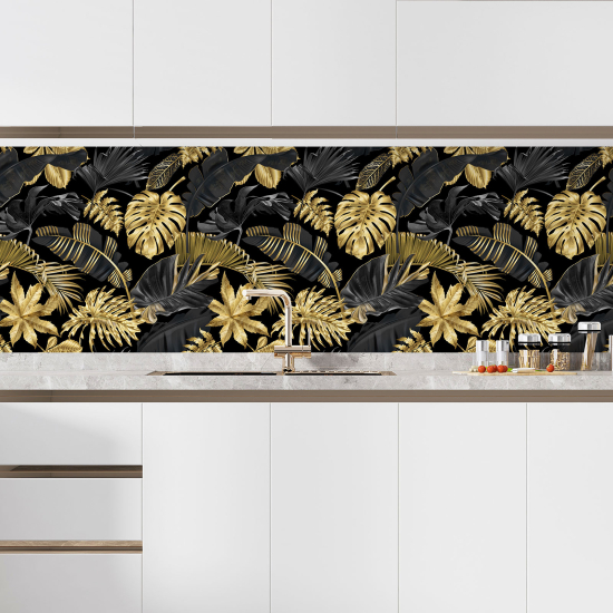 Self Adhesive Kitchen Splashback - Tropical Leaves