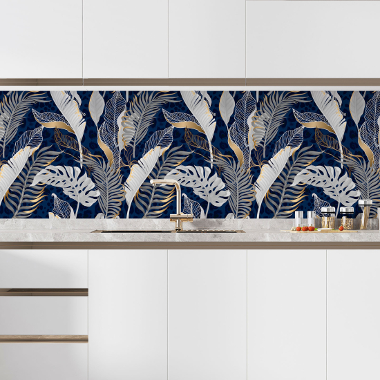 Self Adhesive Kitchen Splashback - Tropical leaves