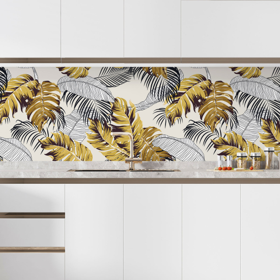 Self Adhesive Kitchen Splashback - Tropical leaves